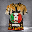 Italia Pumpkin Joyeux Halloween 3D Shirt Funny Halloween Pumpkin T-Shirt Gifts For Italian