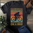 Never Underestimate An Old Man On A Bike Vintage T-Shirt Mens Funny Cycling Shirts