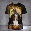 Basset Hound Dog Trick Or Treat 3D Halloween Shirt Gifts For Basset Hound Lovers