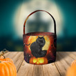 Black Cat Fabric Halloween Basket Pumpkin Black Cat Themed Halloween Candy Bags