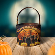 Black Cat Pumpkin Happy Halloween Fabric Basket Cute Spooky Halloween Candy Basket Gifts