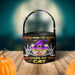 Never Mind The Witch Beware Of The Cat Fabric Halloween Basket Funny Halloween Gifts