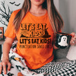 Let's Eat Kids Punctuation Saves Lives T-Shirt Funny Halloween Shirt Sayings For Adults