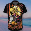 Pitbull Trick Or Treat Happy Halloween Hawaii Shirt Pitbull Lover Mens Halloween Clothing