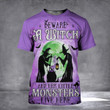 Beware A Witch And Her Little Monsters Live Here T-Shirt Horror Halloween Shirts Presents