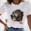 Dachshund In Hole Of Paper Shirt Cute Graphic Pet T-Shirt Gift For Dachshund Lovers