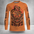 Personalized Haida Art Long Sleeve Orange Shirt