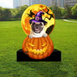 Pug In Pumpkin And Halloween Moon Metal Yard Sign Pug Lover Halloween Yard Displays