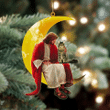 Maine Coon And Jesus Sitting On The Moon Hanging Acrylic Ornament for Cat Lovers
