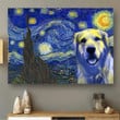 Golden Retriever Starry Night Van Gogh Poster Dog Lover Golden Retriever Wall Art Decor Gift