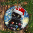 Black Cat Christmas Ornament Starry Night Van Gogh Cat Lover Cute Xmas Tree Decorations 2022