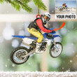 Custom Picture Dirt Bike Ornament Personalized Christmas Motocross Gifts For Boyfriend