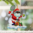 Tennis Christmas Ornament Santa Playing Tennis Xmas Tree Decoration 2022
