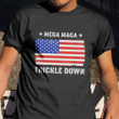 Mega Maga Shirt American Flag Mega Maga Trickle Down T-Shirt Mens Womens
