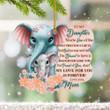 Elephant Family Christmas Ornament To My Daughter You're One Of The Most Precious Gifts