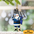 Personalized Santa Thin Blue Line Ornament Christmas Ornaments For Police Officers 2022