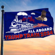 All Abroad Trump Train 2024 Flag USA Eagle MAGA Merch Political Trump Flags