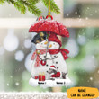 Custom Snowman Couple Police Ornament Personalized Couples Christmas Ornaments 2022