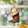 Custom Dallas Cowboy Christmas Ornament Cowboy Boot And Hat Christmas Tree Ornaments