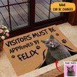 Personalized Photo Cat Visitors Must Be Approved By Doormat Funny Cat Welcome Mats