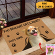 Personalized Photo Chihuahua You Brought Gifts Right Doormat Pet Lover Front Door Decor