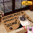 Personalized Photo Dog Visitors Must Be Approved By Doormat Dog Lover Funny Mats For House