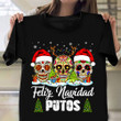 Feliz Navidad Putos Christmas T-Shirt Sugar Skull Mens Xmas Shirts Apparel