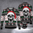 Ho Ho Ho Skull Ugly Christmas Sweater Skull Wearing Santa Hat Funny Xmas Sweater 2022