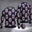 Mexican Sugar Skull Ugly Christmas Sweater Mexican Day Of The Dead Sweater Clothing