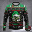 Weed Skull I'm Dreaming Of A Green Xmas Ugly Christmas Sweater Funny Xmas Skull Apparel