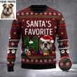 Custom Photo Dog Santa's Favorite Ho Ugly Christmas Sweater Dog Picture Sweater Gift