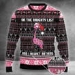Flamingo On The Naughty List And I Regret Nothing Ugly Christmas Sweater Flamingo Xmas Sweater