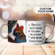 Custom There Is A 100 Change I'd Rather Be At Home With My Cat Mug Cat Lover Funny Quote Mug