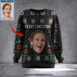 Personalized Face Photo Ugly Christmas Sweatshirt With Picture Merry Xmas Holiday Sweatshirt