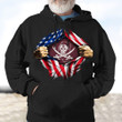 Cross Bones Flag Inside American Flag Shirt Mike Leach Pirate Shirt Clothing