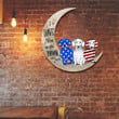 US Dachshund I Love You To The Moon And Back Metal Sign Dog Owner Patriotic Wall Art