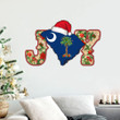 South Carolina Joy State Christmas Metal Sign 2022 Christmas Hanging Wall Decoration
