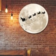 Dachshund And Santa Claus Flying In The Sky Metal Sign Christmas Wall Hanging Decorations