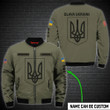Personalized United States Stand With Ukraine Bomber Jacket Ukraine Trident Symbol Clothing