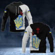 Christian Cross Ukraine Flag Hoodie Support Ukraine Clothing Gift Ideas