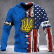 Ukrainian American Flag Hoodie 2022 Support Ukraine Merchandise Mens Gifts