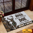 Personalized Deer Hunting An Old Buck & His Sweet Doe Live Here Doormat Family Home Decor