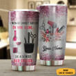 Custom A Woman Cannot Survive On Wine Alone Needs Hair Dresser Tumbler Gift For Hairdresser