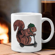Squirrel On A Scooter Mug Squirrel Lover Funny Coffee Mug Cute Gifts For Brother