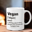 Vegan Noun Definition Mug Cool Coffee Mugs For Guys Best Gifts For Vegans