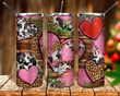 Valentine's Day Heart Skinny Tumbler Cute Tumbler Cups With Straws Presents For Her