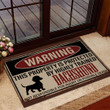 Warning This Property Is Protected By Highly Trained Dachshund Doormat Dog Lover Welcome Mats