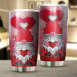 Gnome And Hearts Tumbler Cute Stainless Steel Tumbler Valentine Gift Ideas For Her