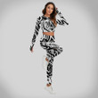 Native American Women's Sport Set With Backless Top And Leggings Ladies Sportswear