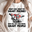 Cow Smart Cars Smart Tvs Smart Phones T-Shirt Cow Graphic Funny Shirt Sayings For Guys